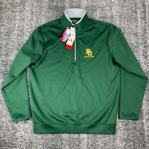NEW Baylor Bears Men's Large Antigua NCAA 1/4 Zip Pullover Jacket Green Athletic